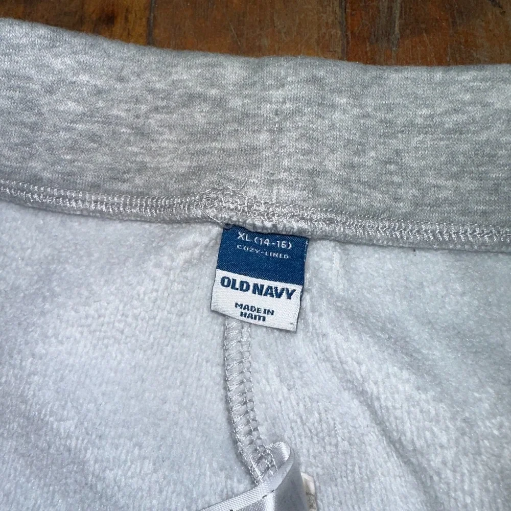 Old Navy Active Leggings Girls XL Gray Fleece Comfort Elastic Waist Skinny Leg‎